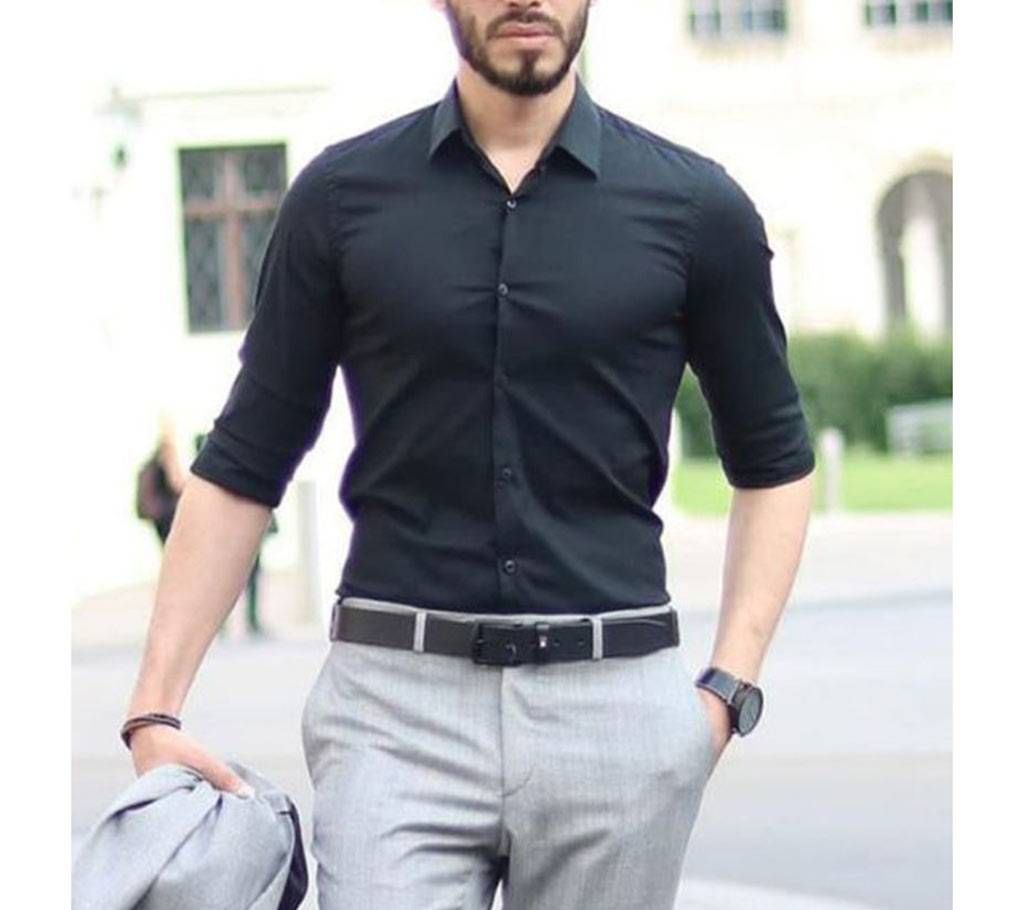 Full Sleeve Shirt For Men -Black