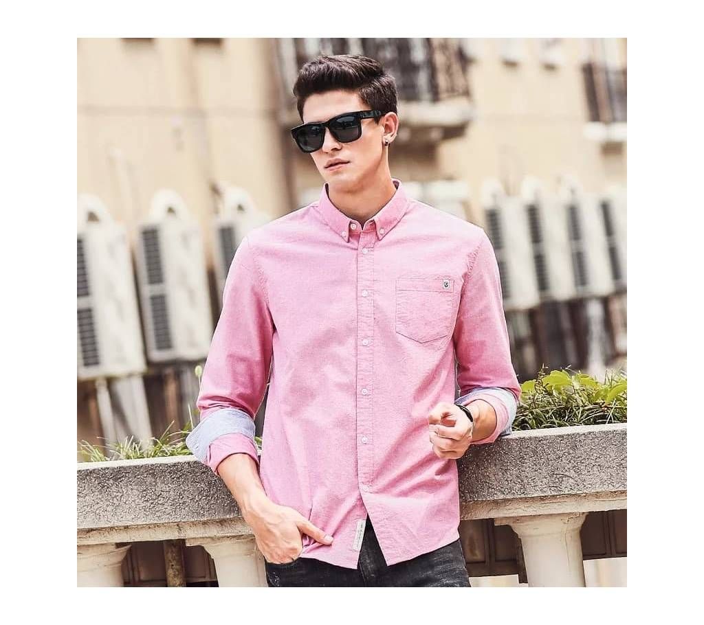 Gents Full Sleeve Casual Shirt-Pink