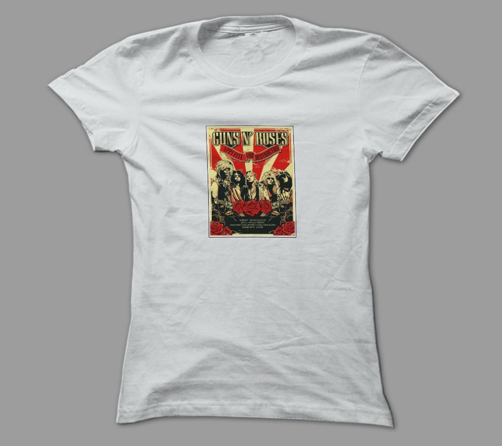 Guns N Roses 2 White Polyester T-Shirt