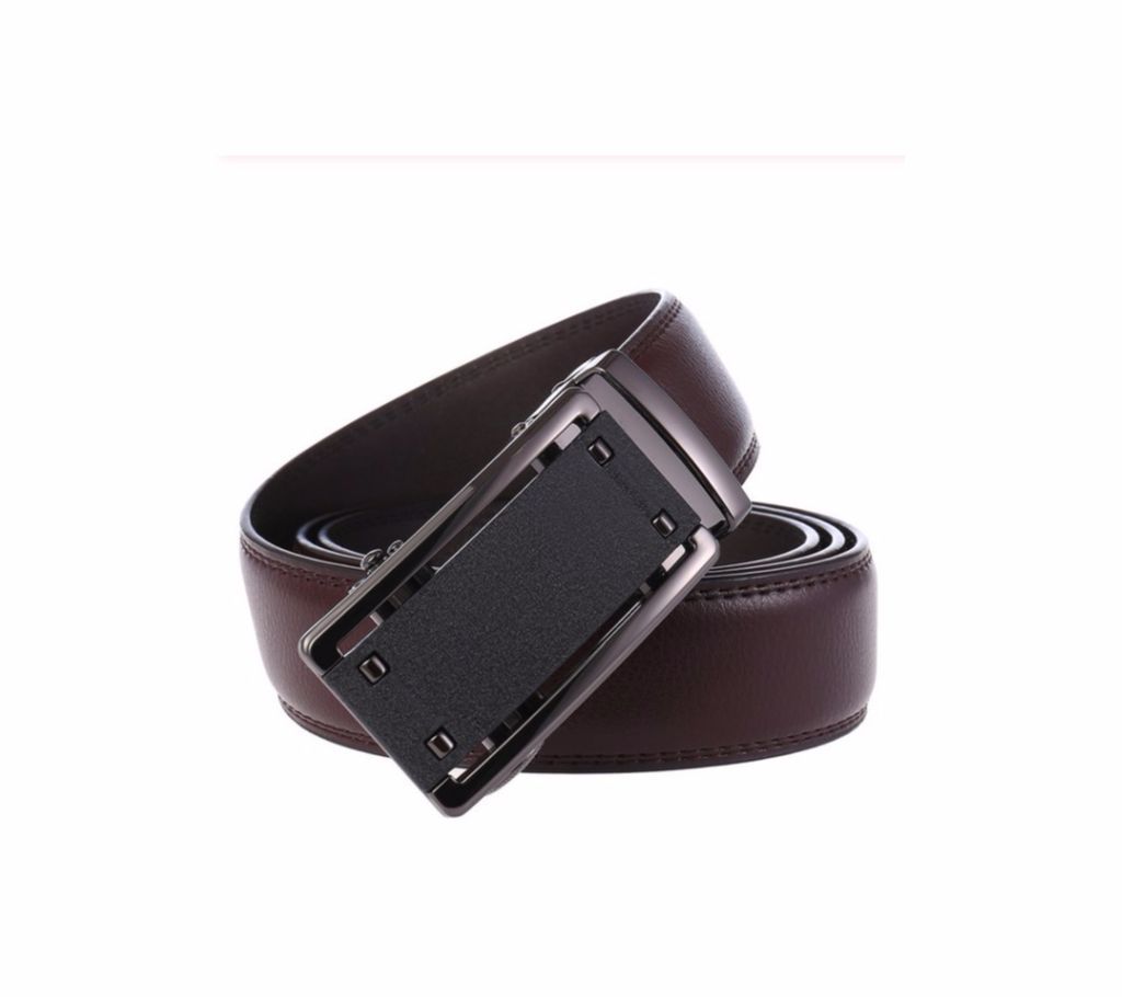 3.5cm Wide Brown Genuine Leather Belt  