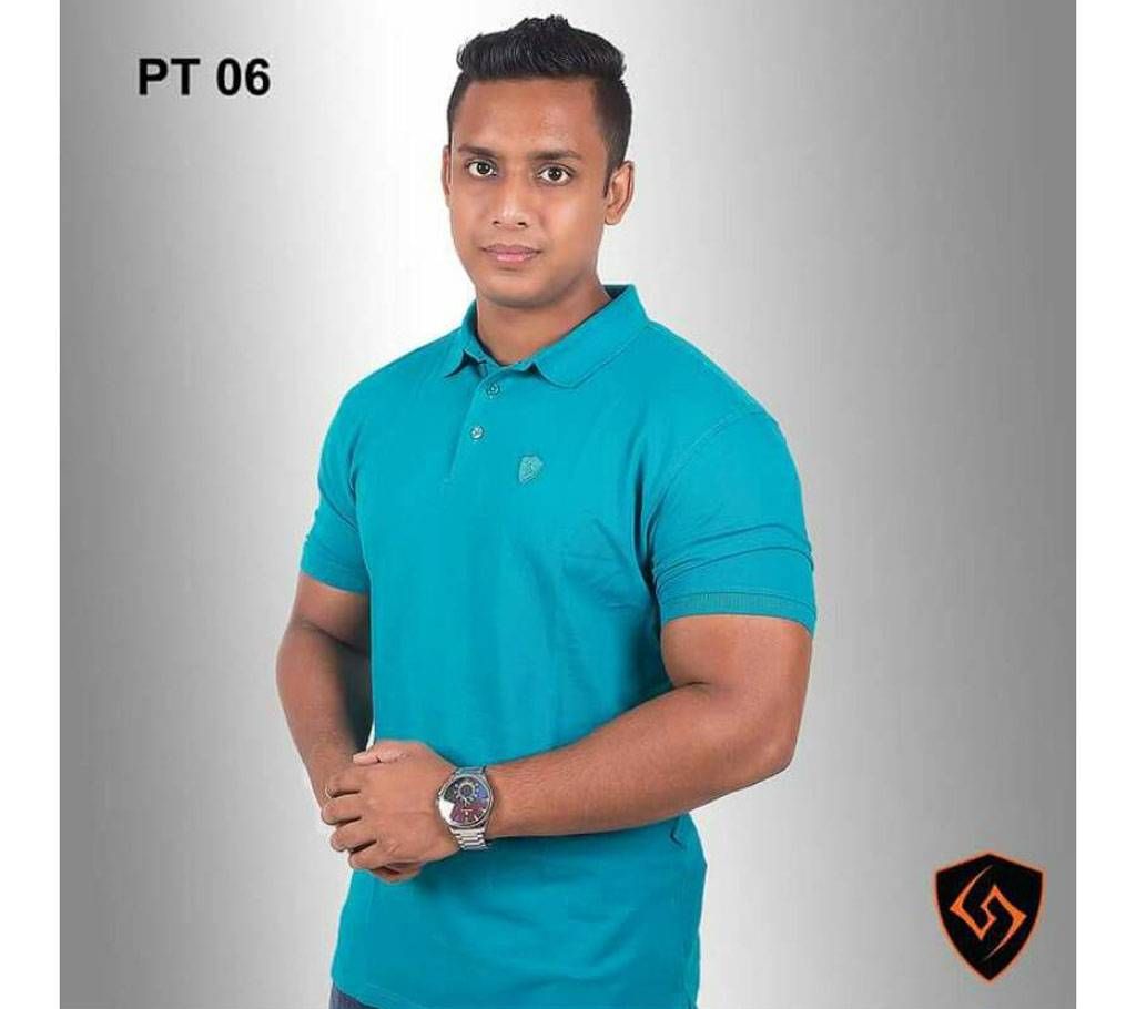 Solid Color Cotton Polo Shirt For Men