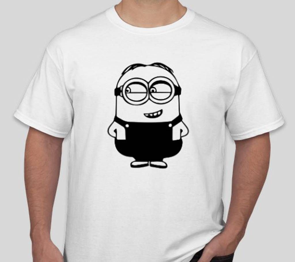 Minion - Half Sleeve White T-Shirt For Men