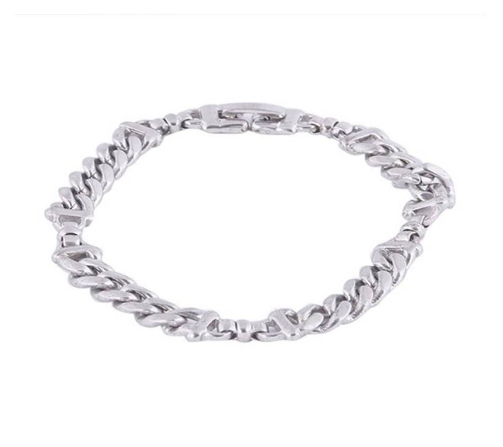 Silver Metal Bracelet for Men - Silver