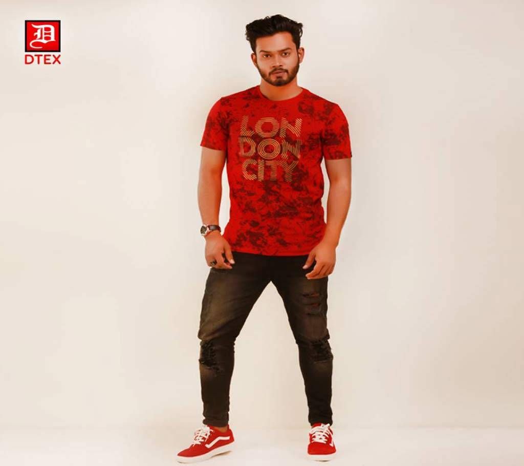 mens tshirt london red