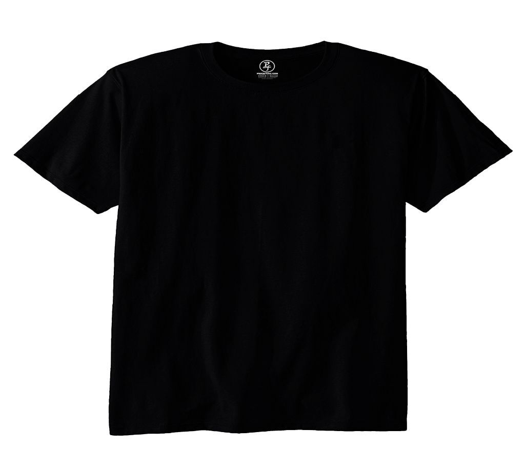 Black Solid Round neck T Shirt