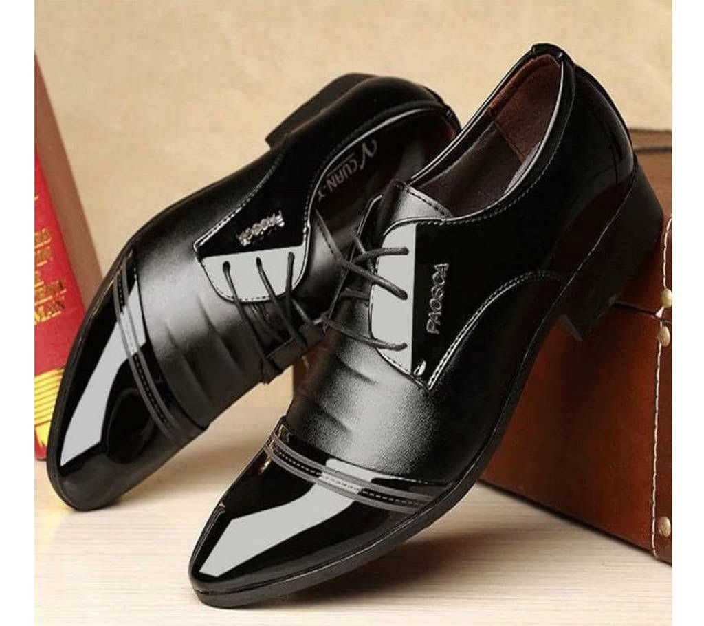 Menz Faux Leather Formal Shoes - 573 - Black
