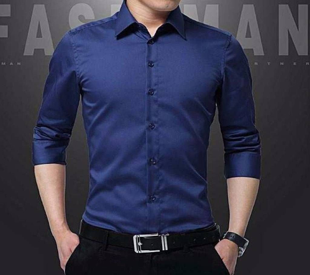 Deep Navy Blue Sleeve Casual Shirt for Men