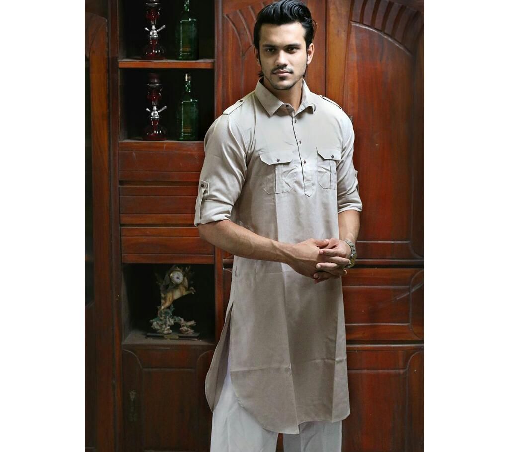 Men's Panjabi Kabli Shaped Navy Blue MKP 10