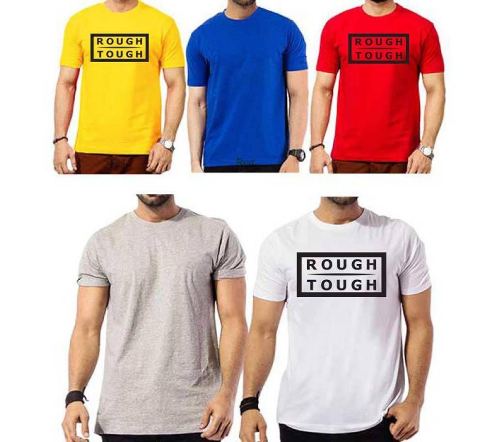 5 Pcs Combo pack Rough Tough T-Shirt for Man.