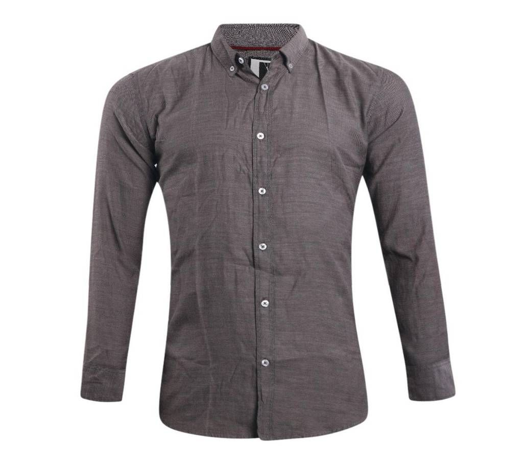 Brown Solid Color Full Sleeve shirts for Men