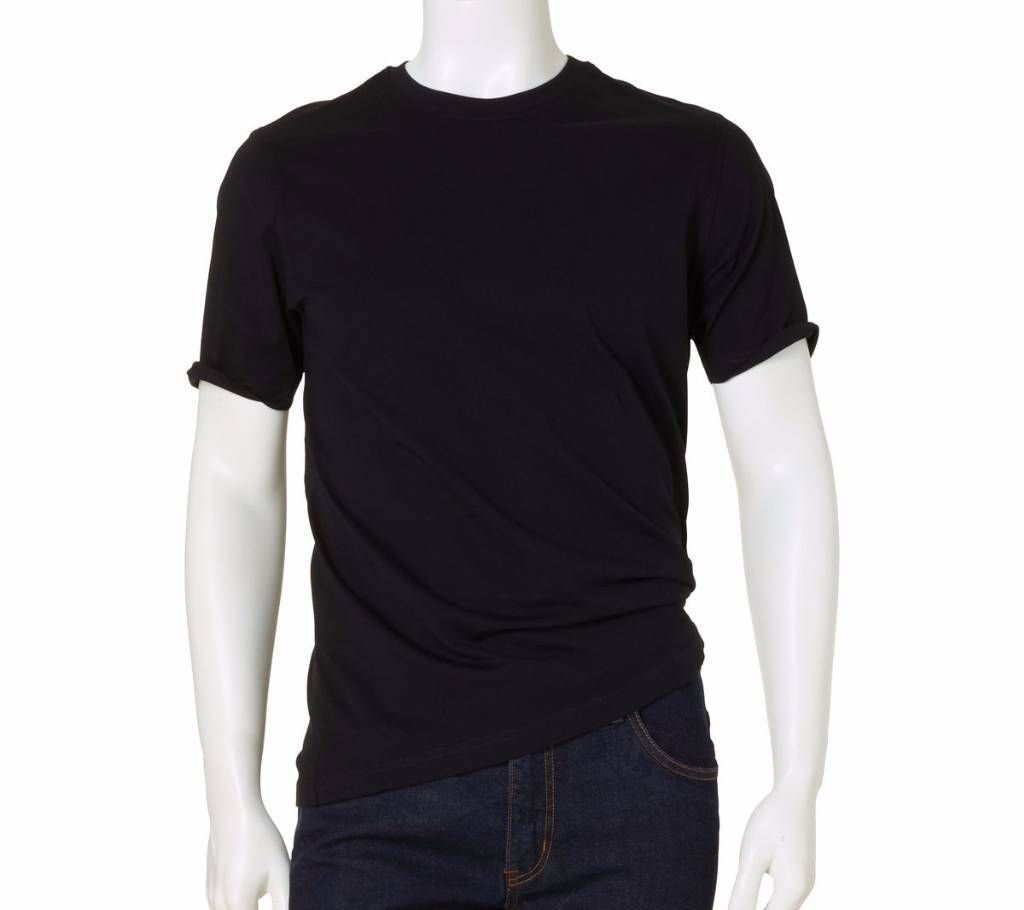 Gents Round Neck Black Color T-Shirt