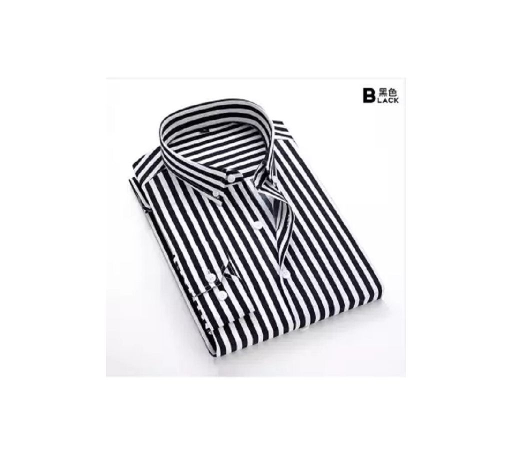Indian Cotton Shirt   step white and black