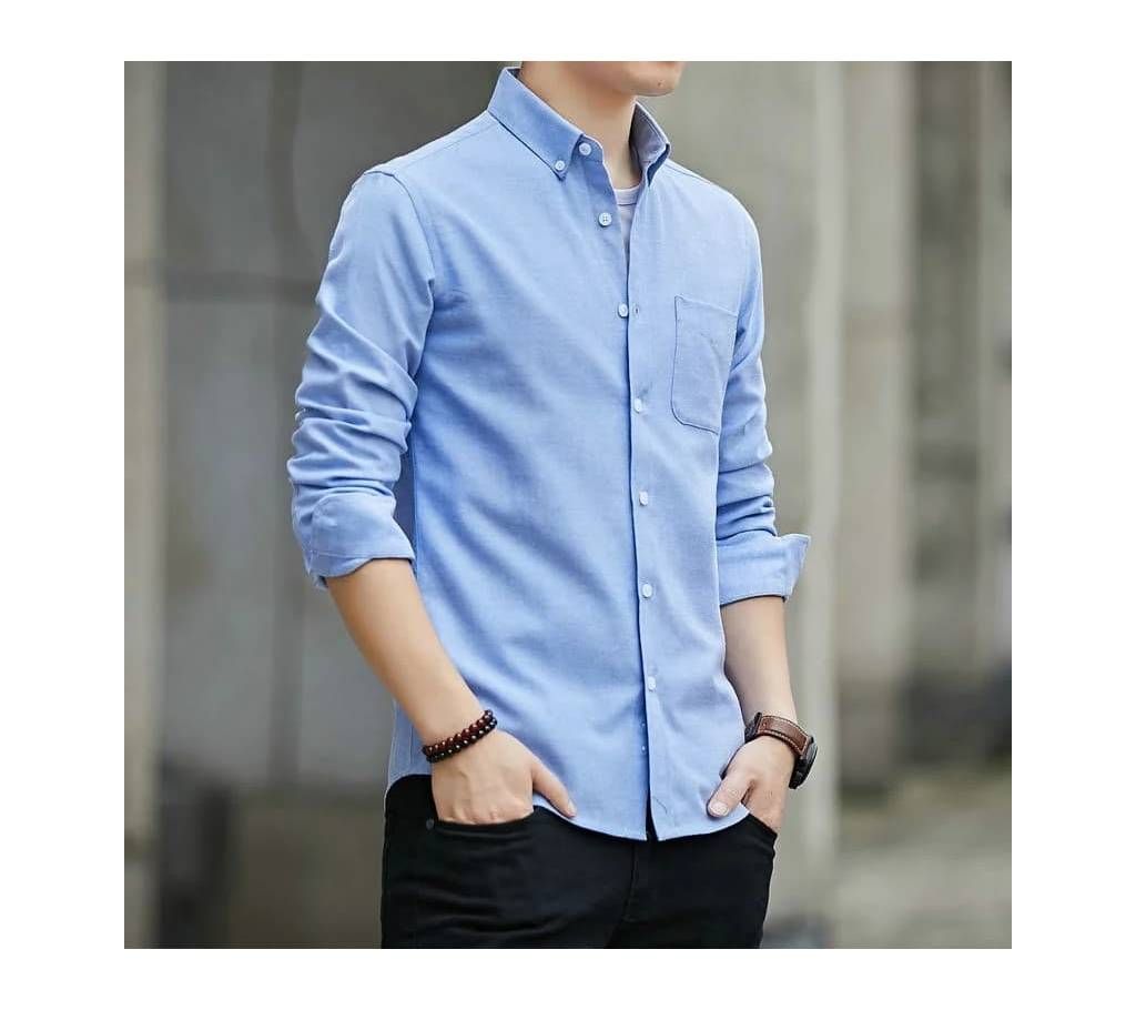 Gents Full Sleeve Casual Shirt-Sky Blue Color 