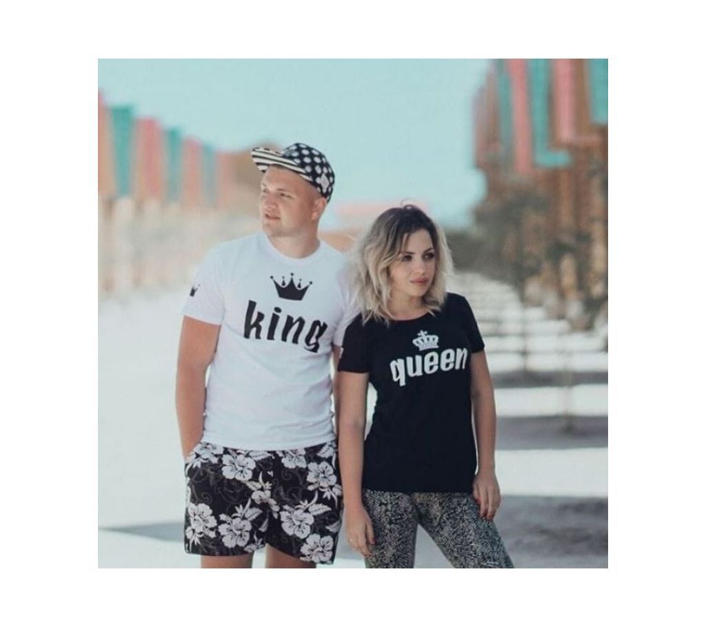 White King Black Queen Couple T-shirt