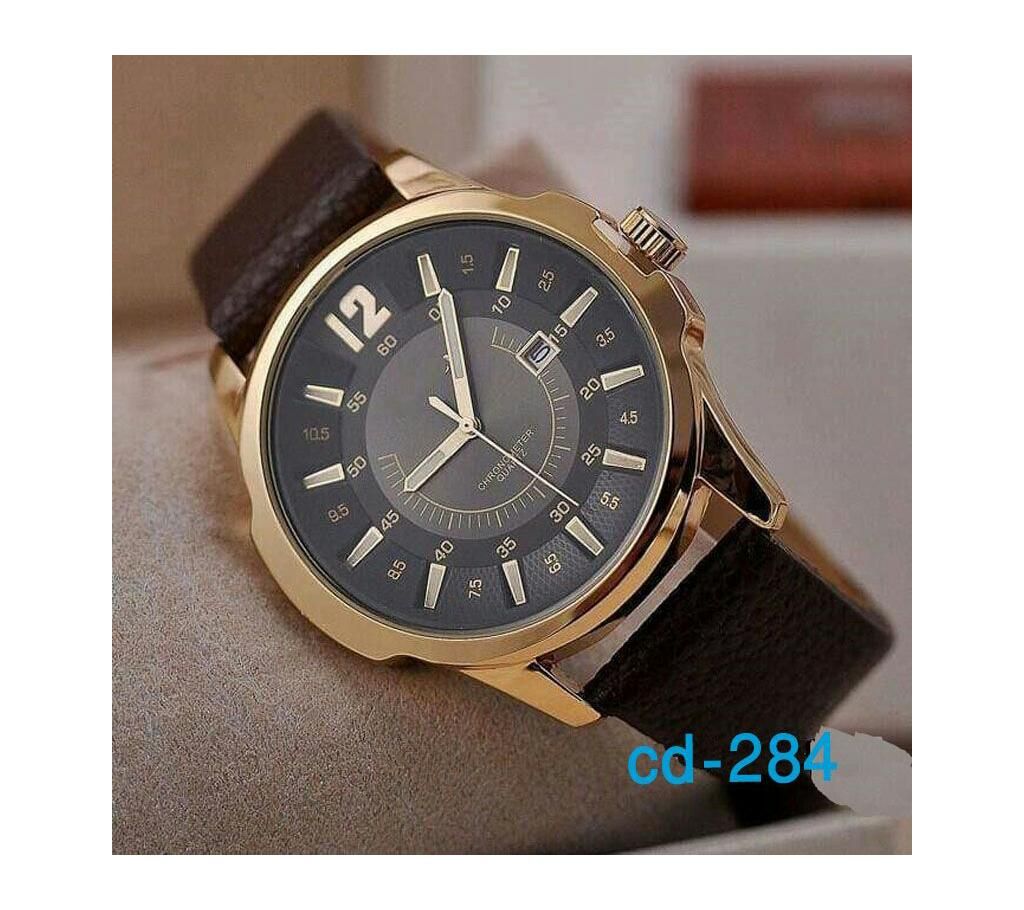 Waterproof Wrist Watch For-Brown And Golden 
