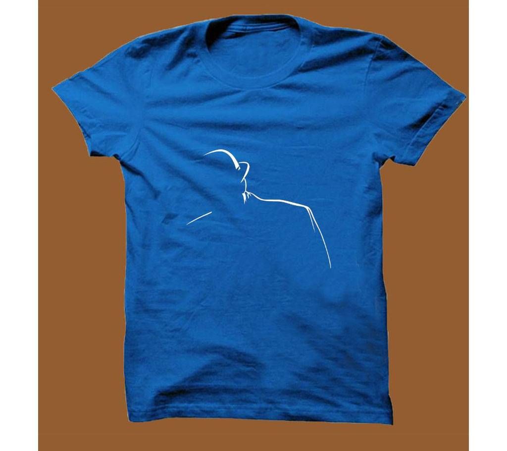 Royel Blue Cotton Short Sleeve T-Shirt for Men RBTS012