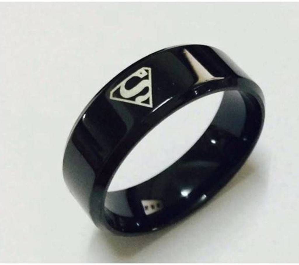 Black Plated Menz Finger Ring