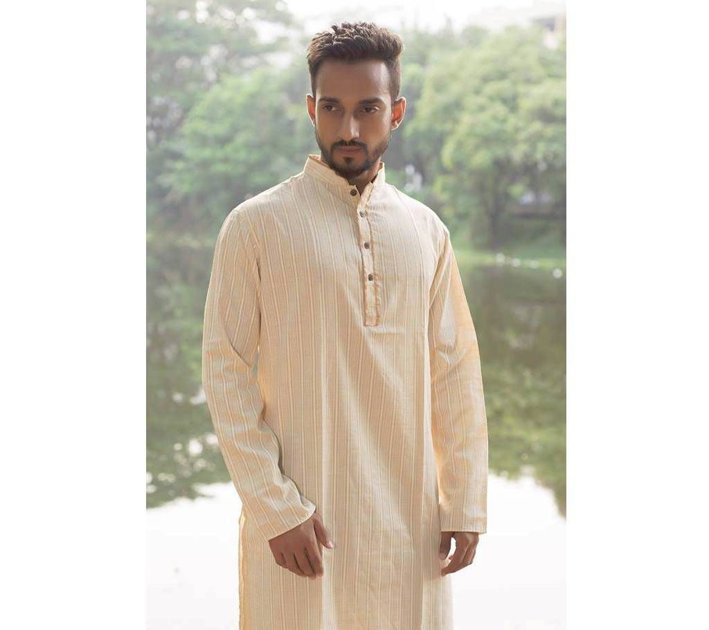 Golden Stripe Cotton Punjabi