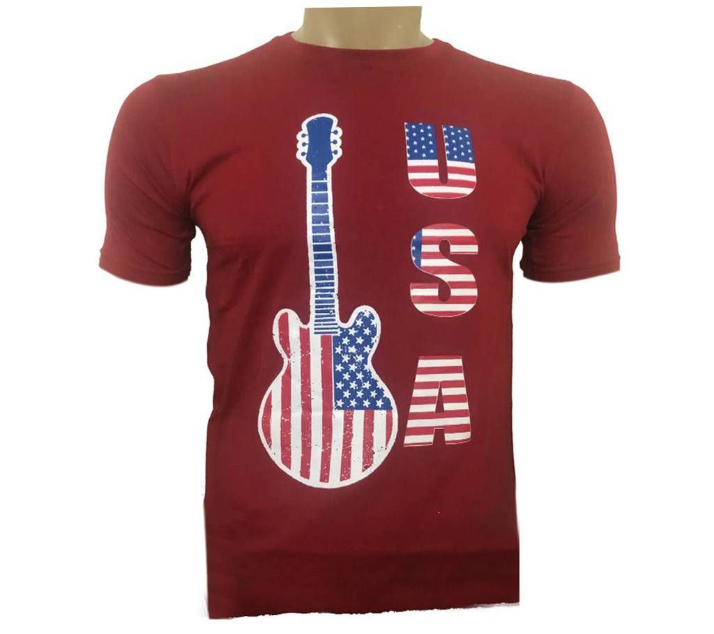 MEN'S RUBBER PRINTED R-NECK SHORT SLV T-SHIRT