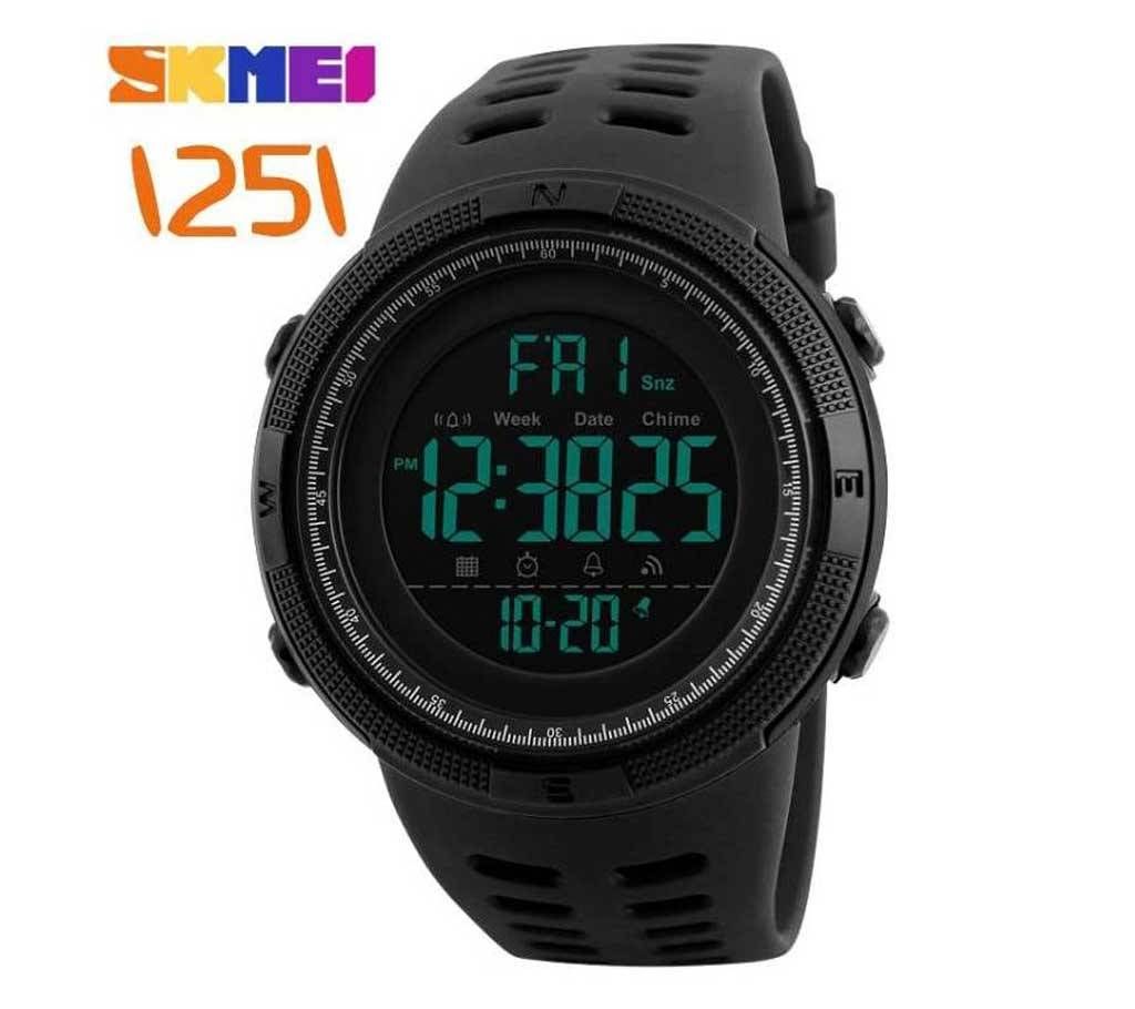SKMEI Men Sports Watches Countdown Double Time Watch Alarm Chrono Digital Wristwatches 50M Waterproof Relogio Masculino 1251