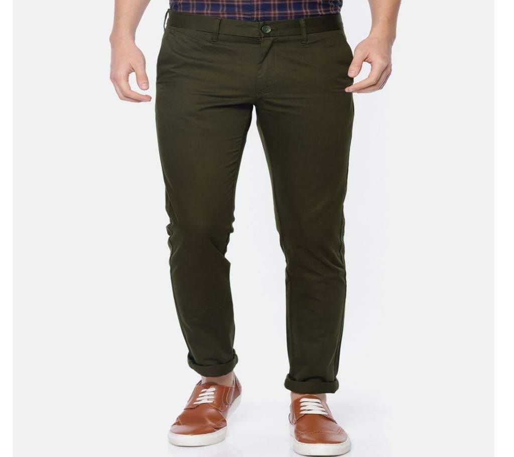 Fern Olive Slim Fit Gabardine Pant