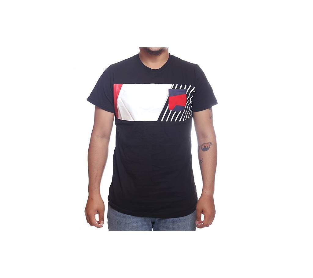Wonderful Mens half sleeve Black and white t-shirt -97