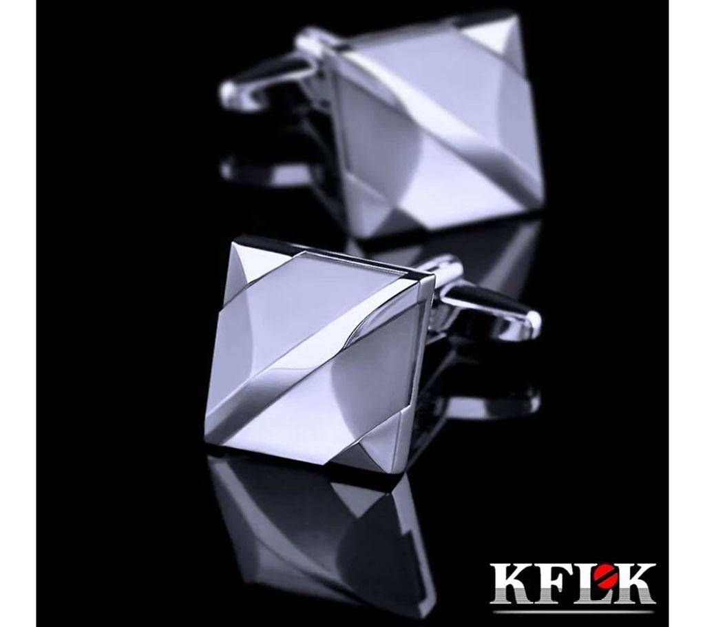 KFLK Rose white square shirt cufflinks for mens