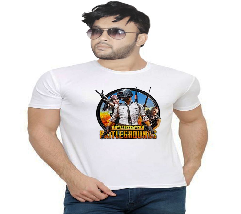 Battle Grounds Graphic Print Round Neck T-Shirt for Men