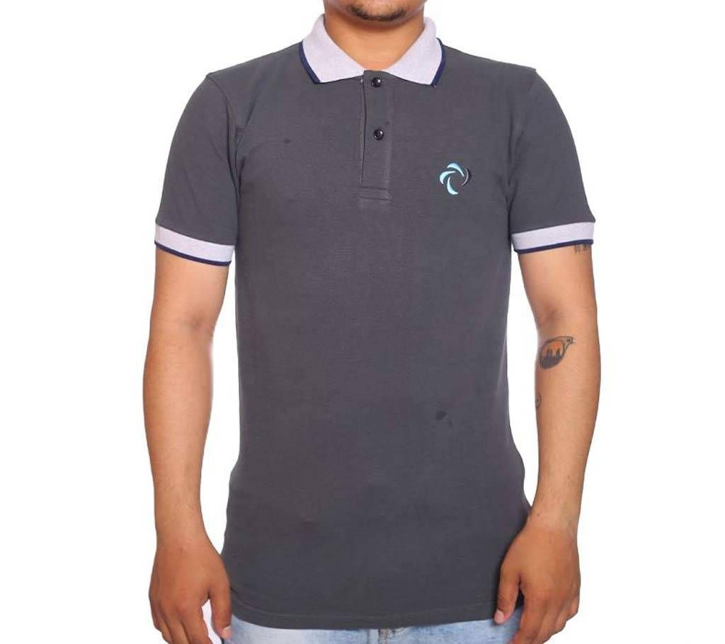 Gray Short Sleeve Polo Shirt For Men