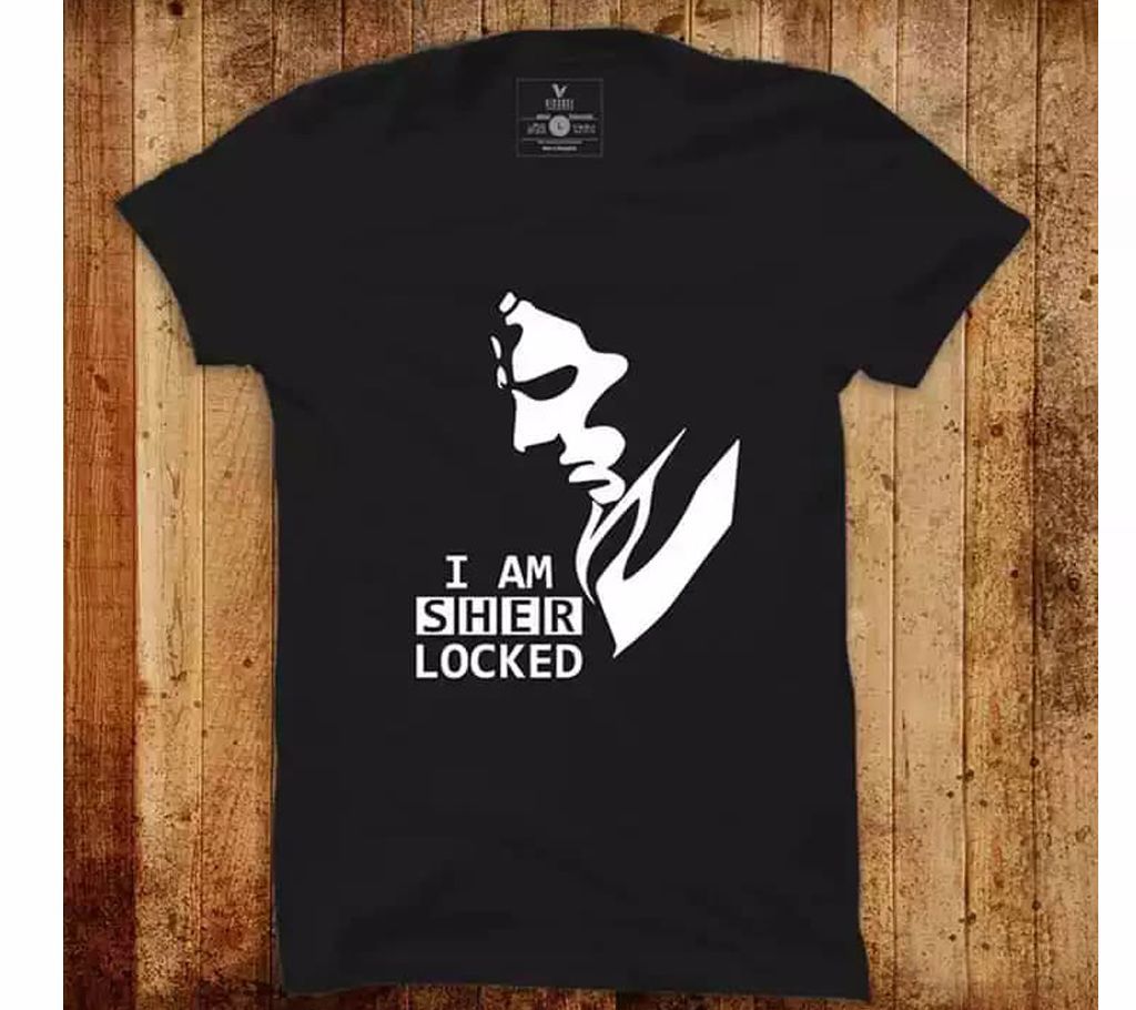 Locked Half Sleeve slim Fit Cotton t-shirt