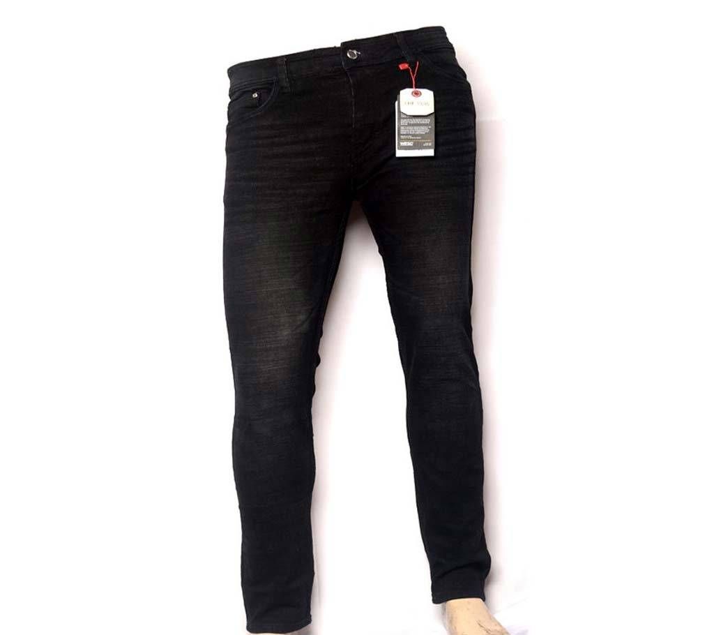 Black Taken Denim Jeans Pant