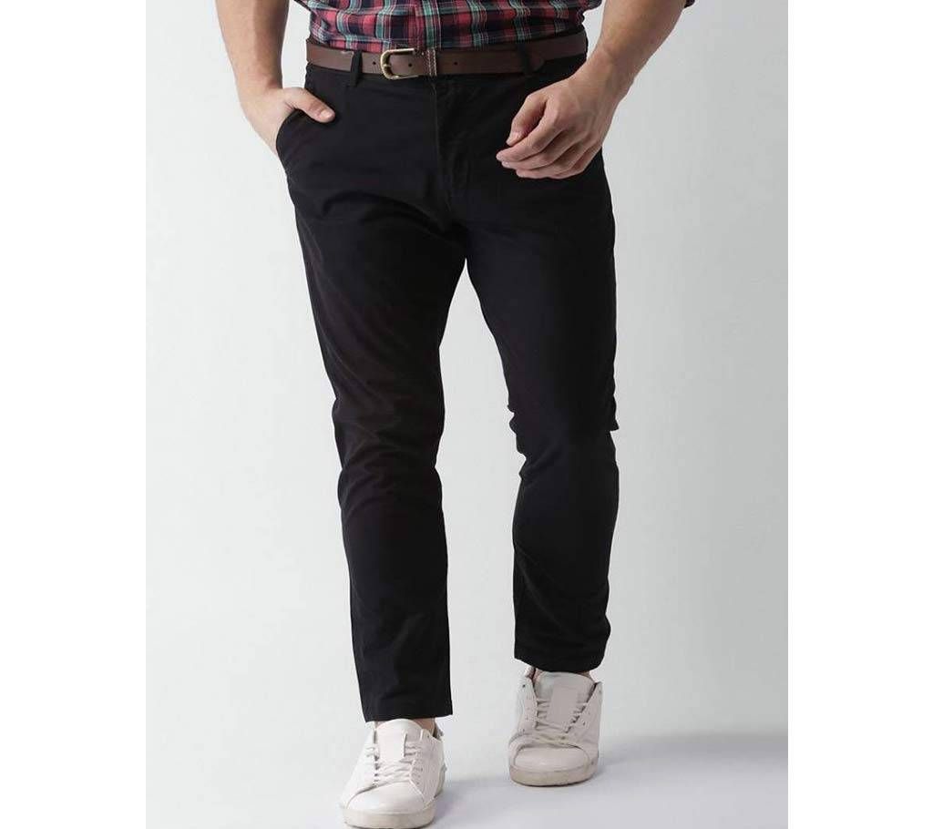Matt Black Slim Fit Gabardine Pant 10