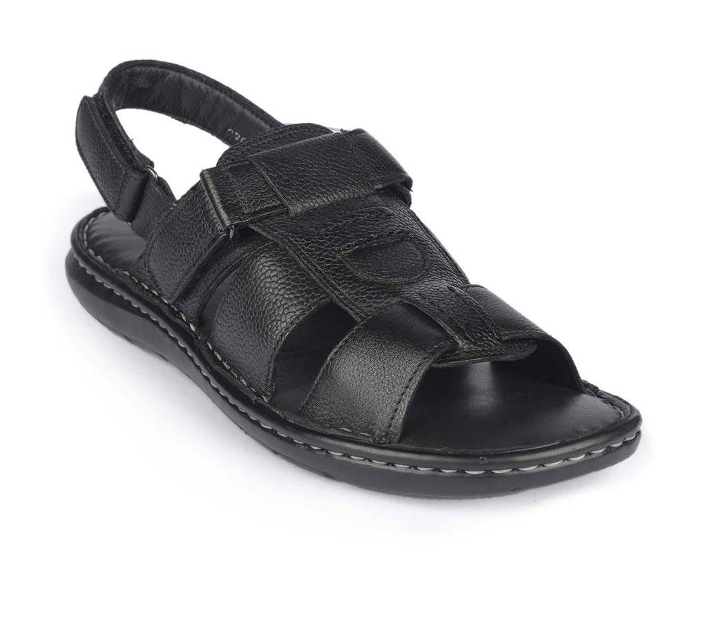 Mens Leather Sandal With Belt-Black -9233101
