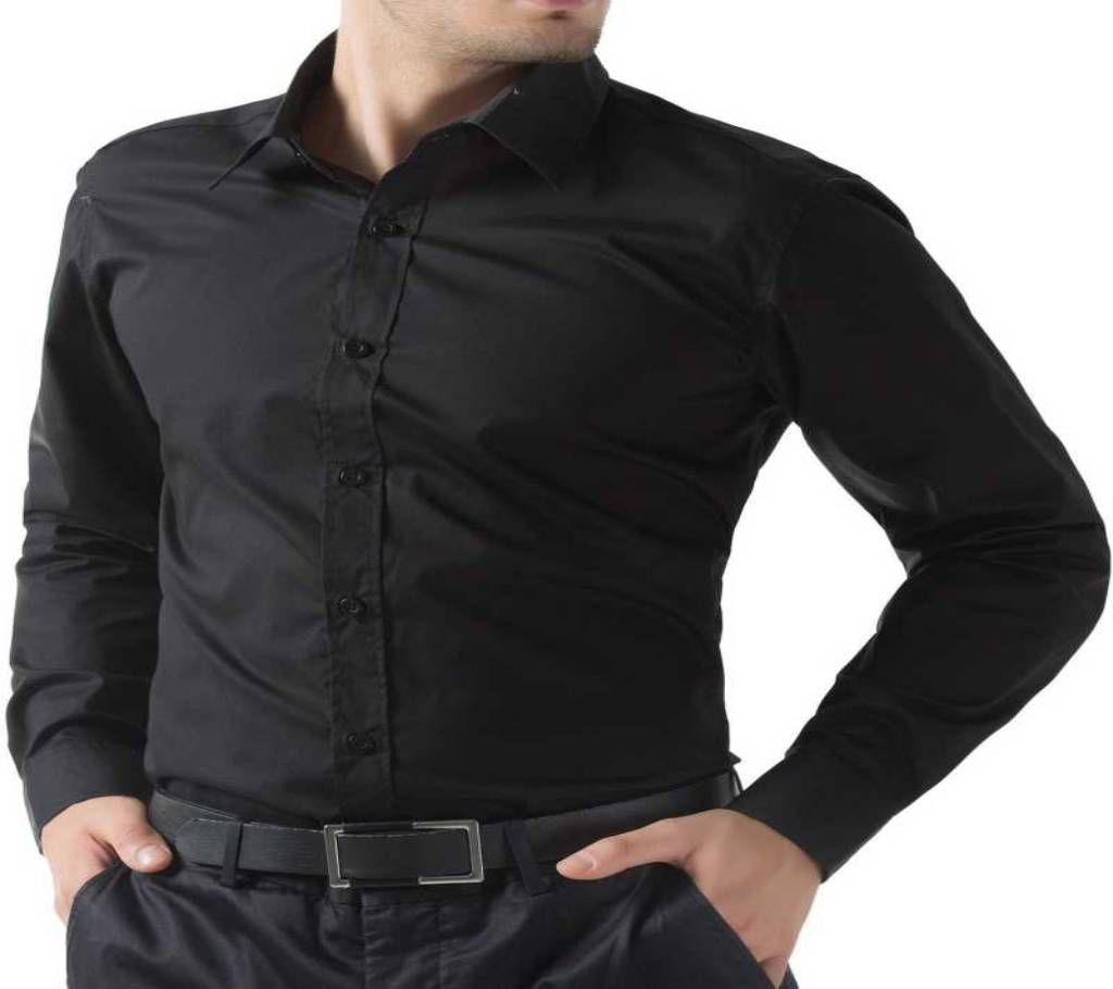Black Long Sleeve Formal Shirt for Men