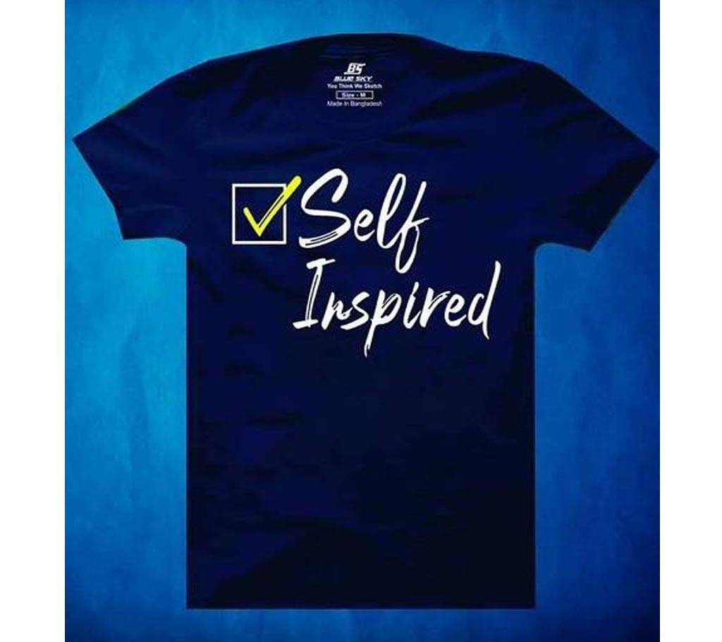 Self Inspired Mens Half  sleeve Cotton T-shirt-Blue 