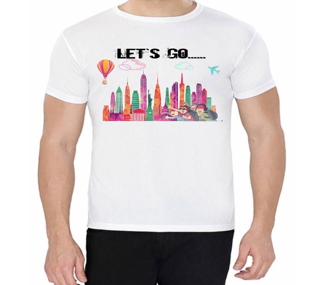 Lets Go - Half Sleeve T-shirt For Men