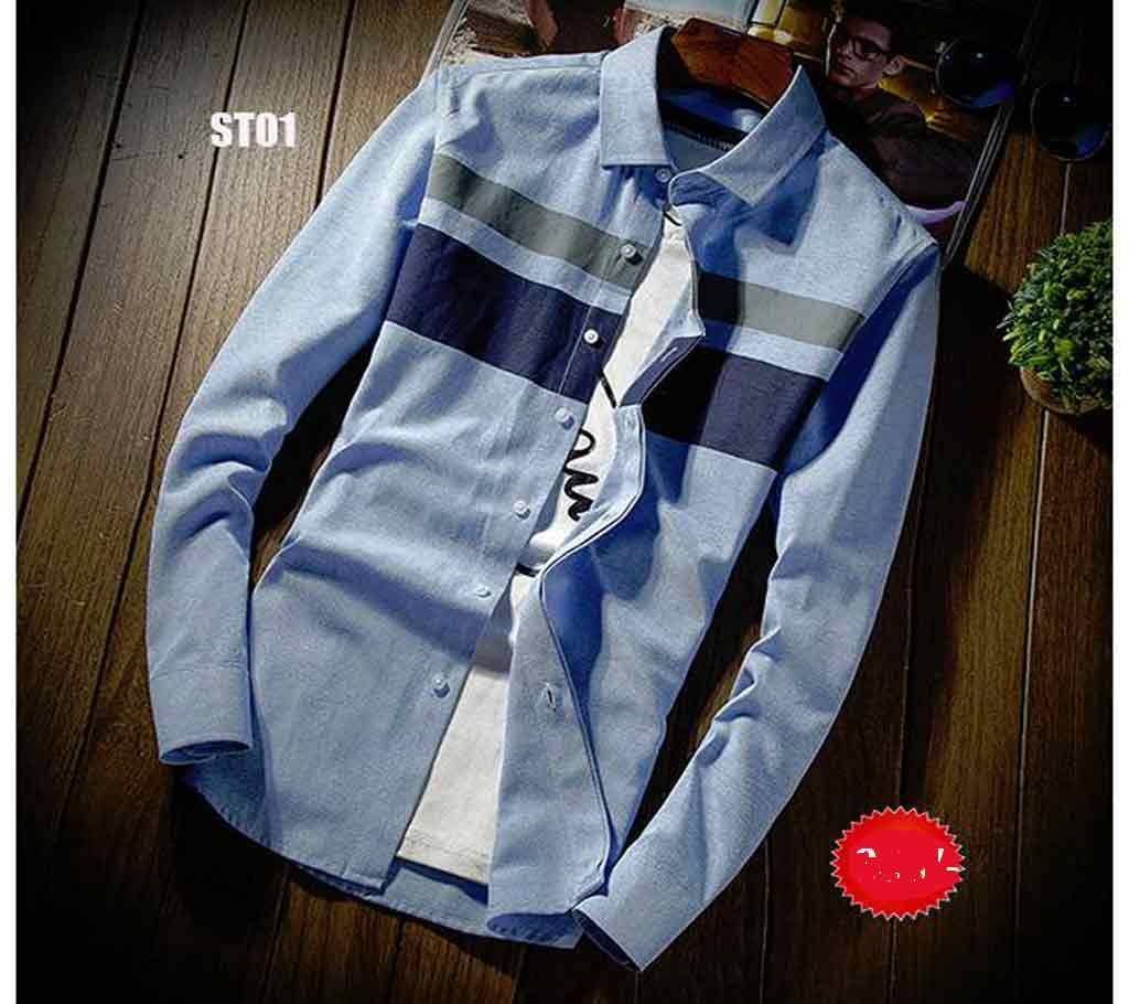 Stripe Printed Full Sleeve Shirt For Men