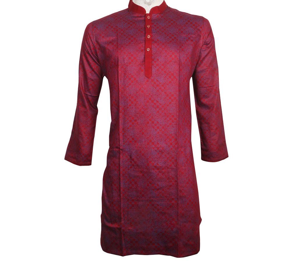 Maroon Satton Fabric Panjabi For Men