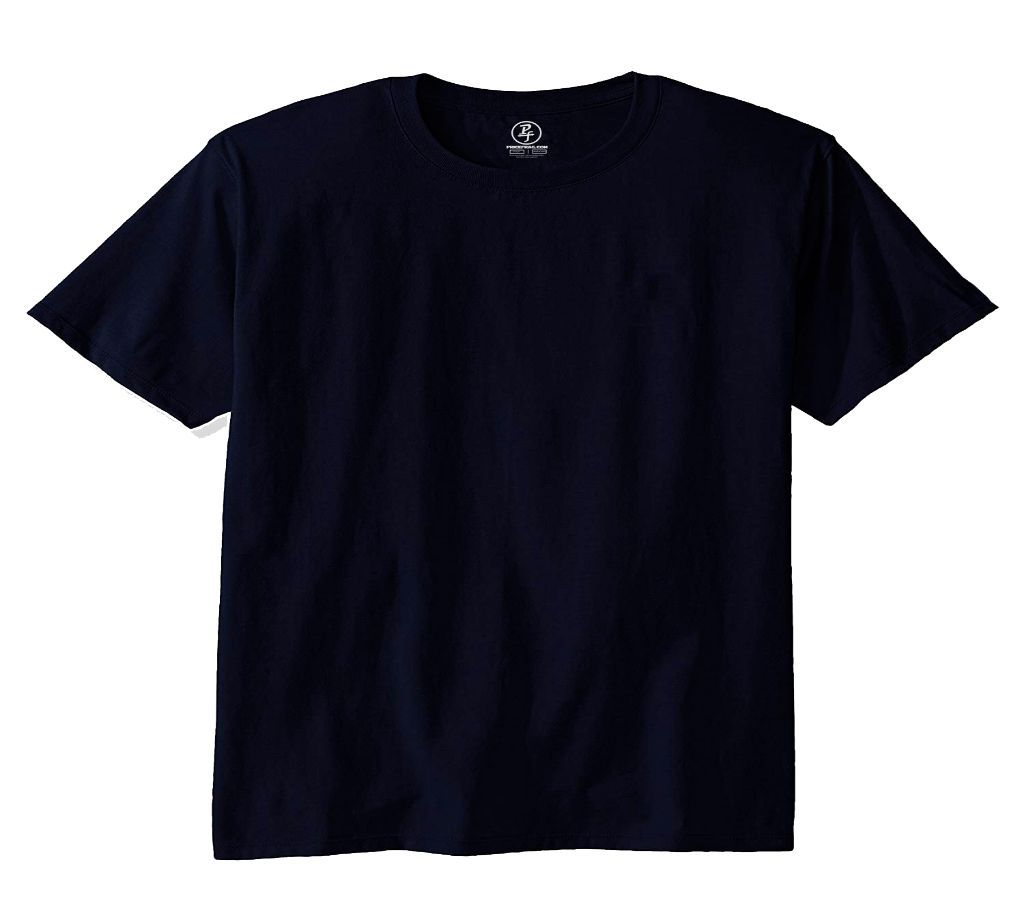 Navy Blue Solid Round neck T Shirt
