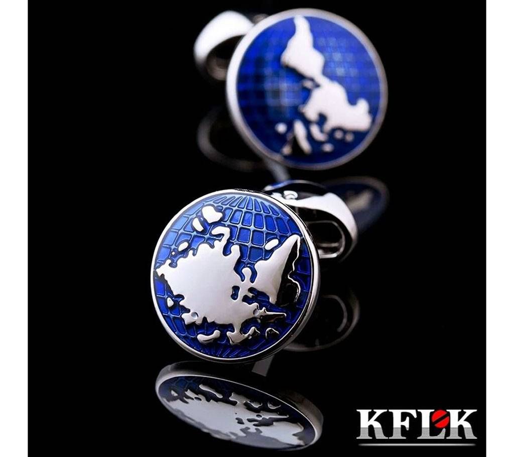 KFLK world map shirt cufflinks for mens