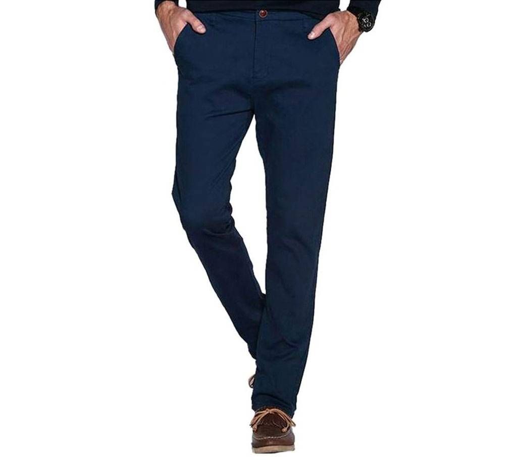 Drak Blue Stretch Cotton Gabardine Pants