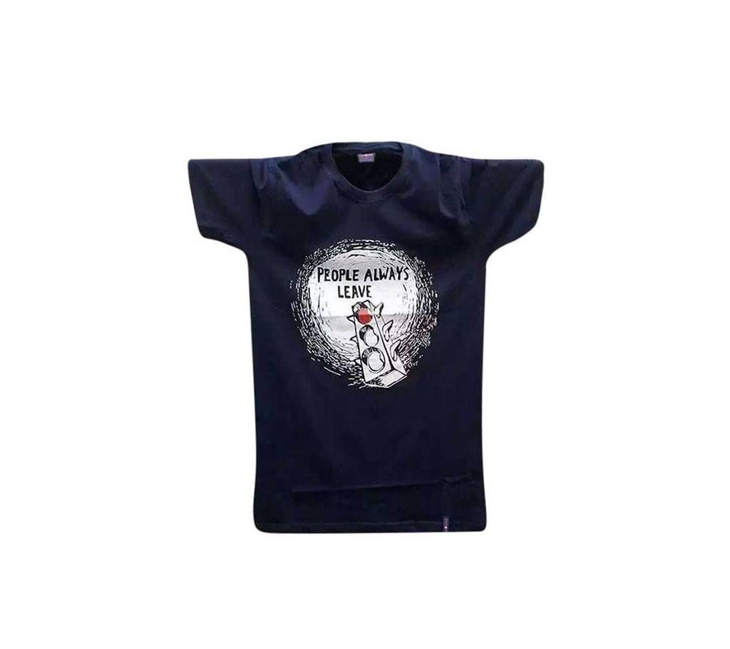 Navy Blue Cotton Short Sleeve T Shirt 