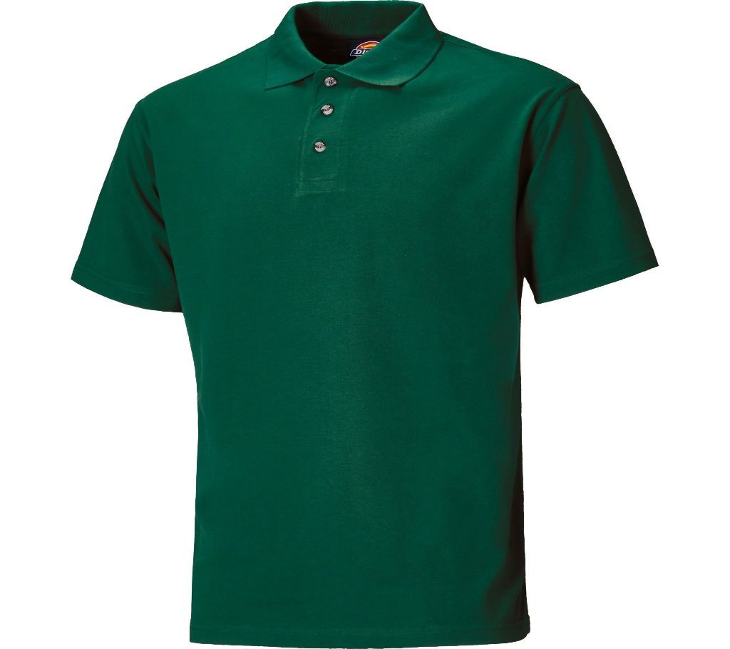 Mens Cotton Bottle Green Polo-Shirt
