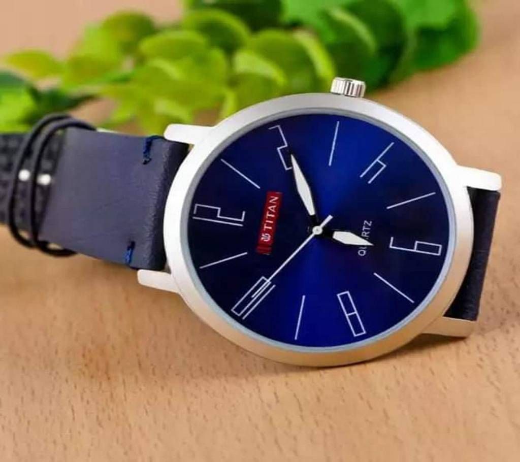 Titan Leather Analog Watch For Men-(Copy) 