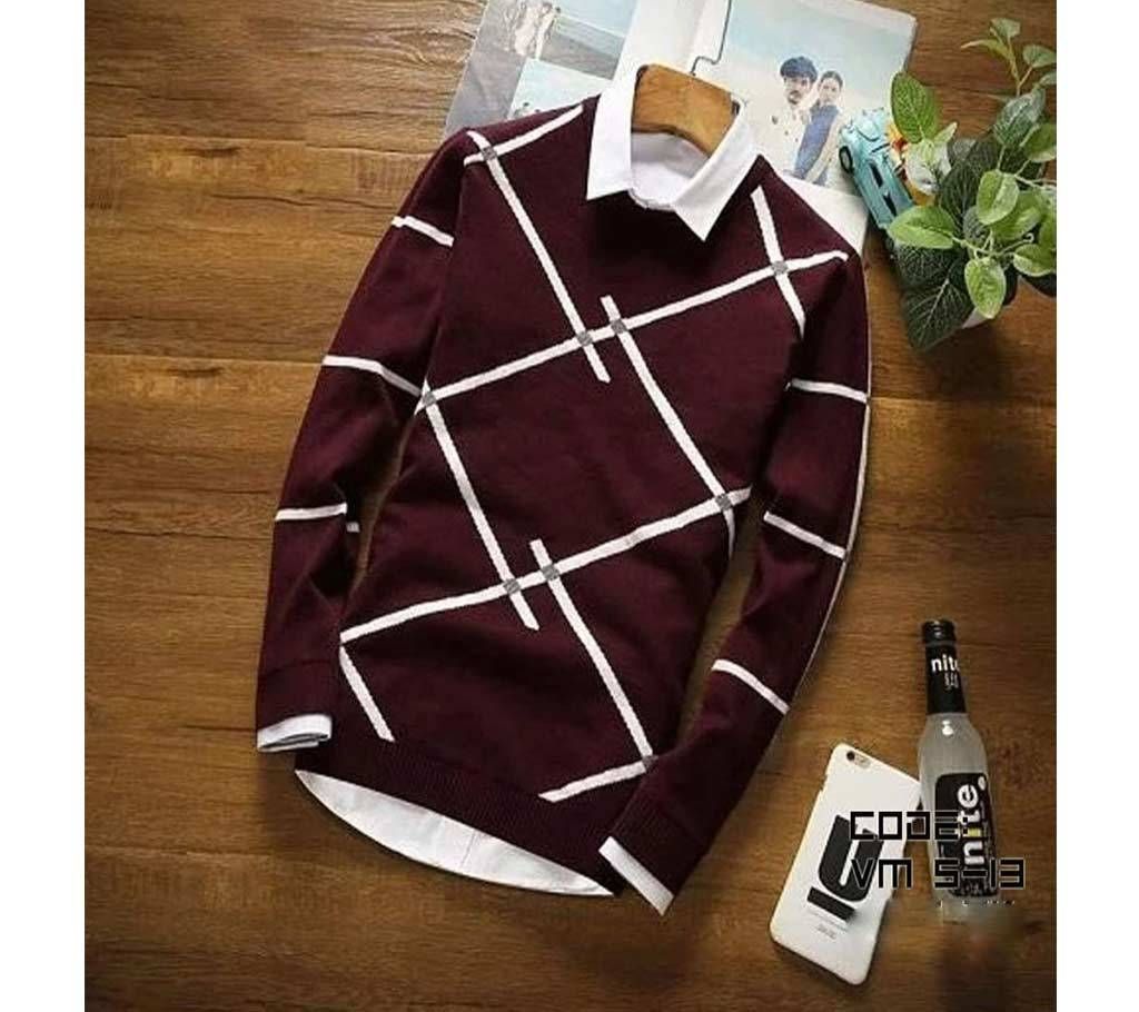 Maroon Winter Sweatshirt with Premium Vestment - VM S-13 - VES