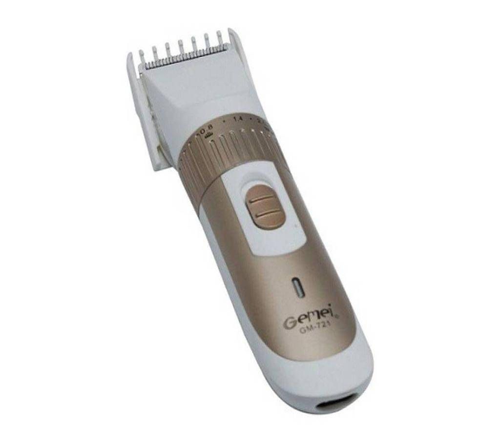 Gemei Corded and Cordless Trimmer GM-721 - White and Gold