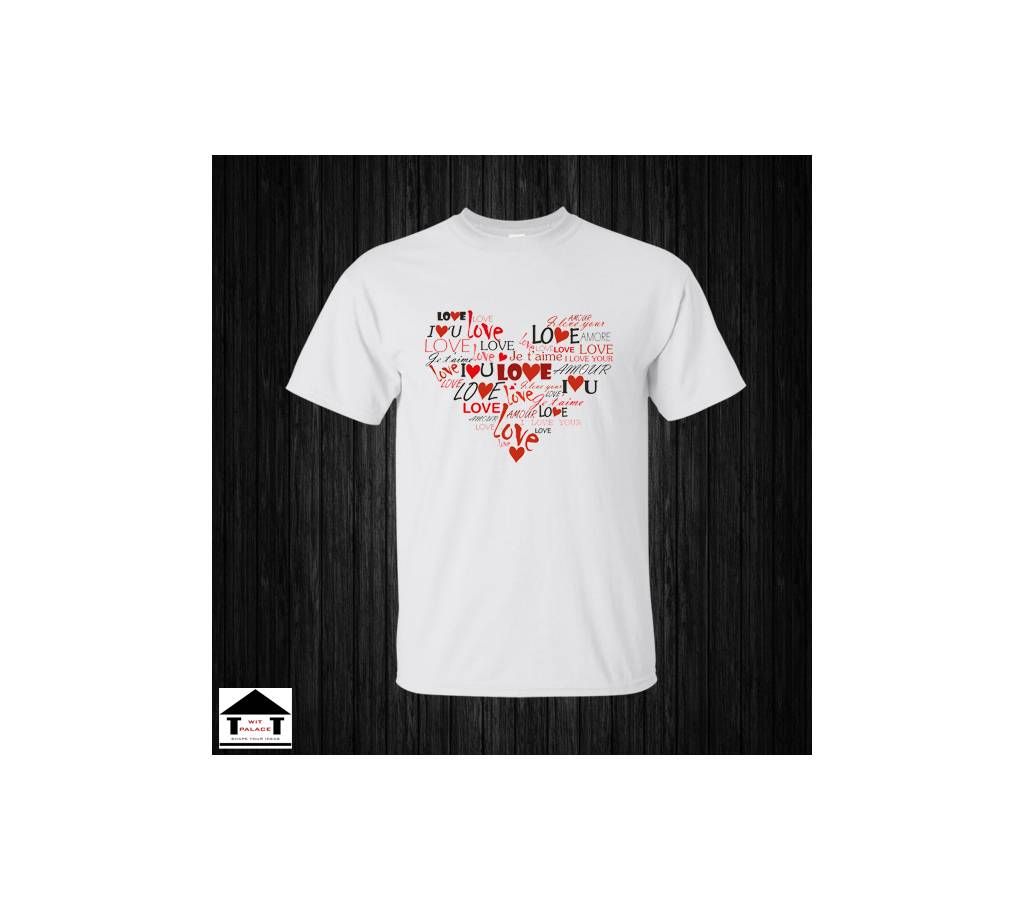 Love Half Sleeve Cotton T-Shirt White
