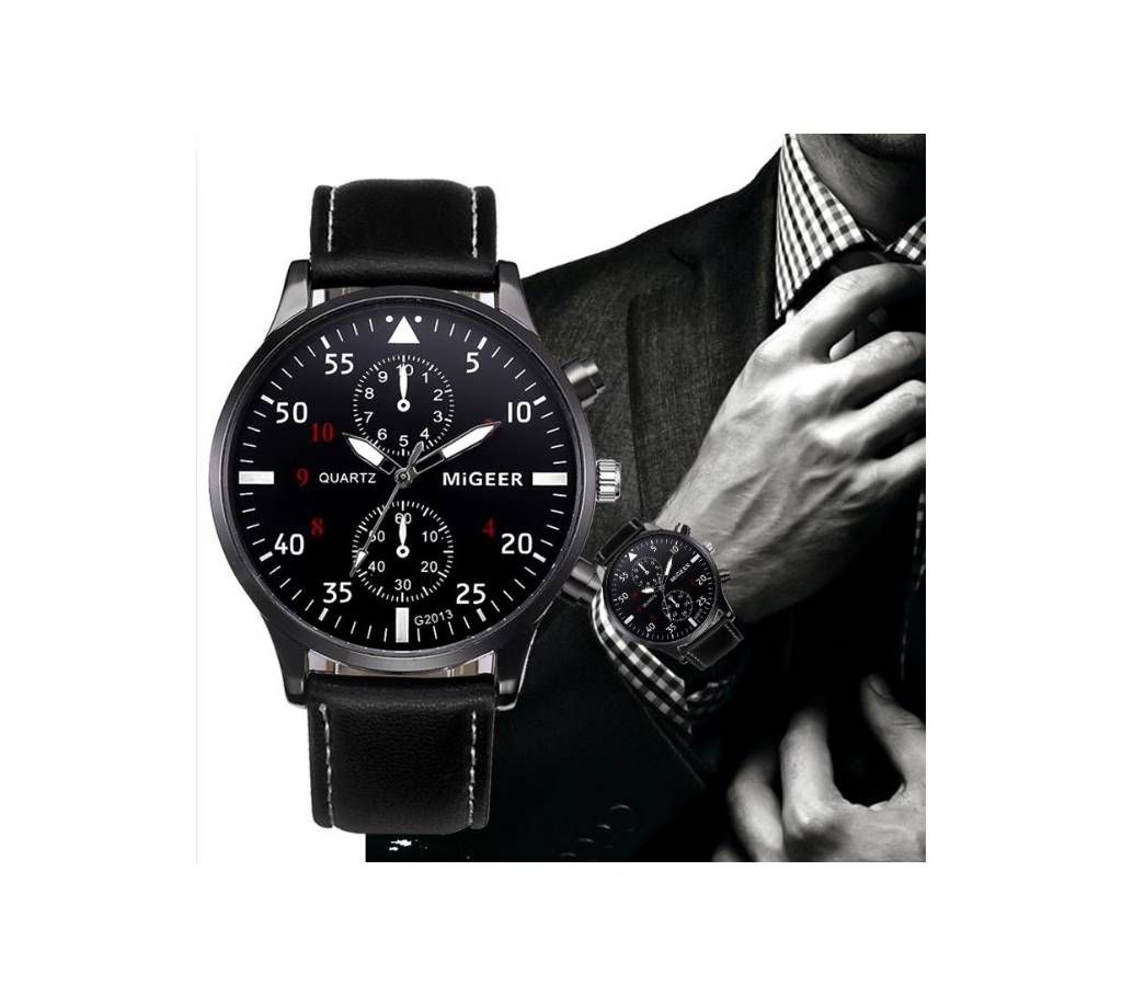 Leather Band Wristwatch