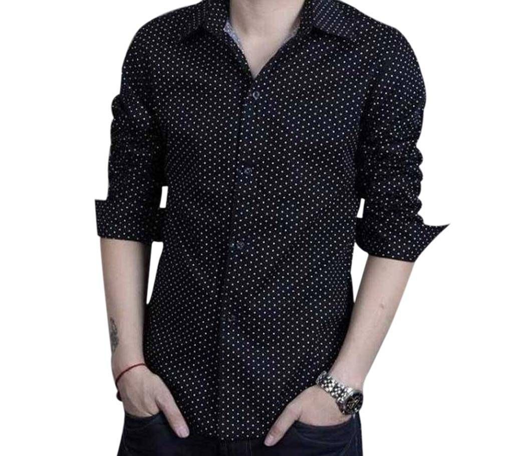 Mens Full Sleeve Polka Dot Printed Shirt