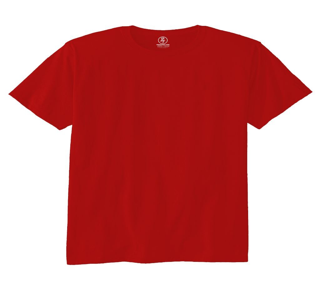 RED Solid Round neck T Shirt